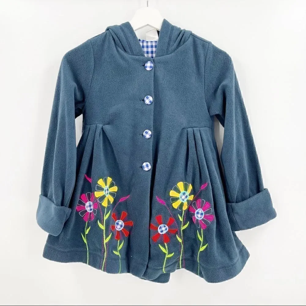 Maria Elena embroidered fleece swing coat